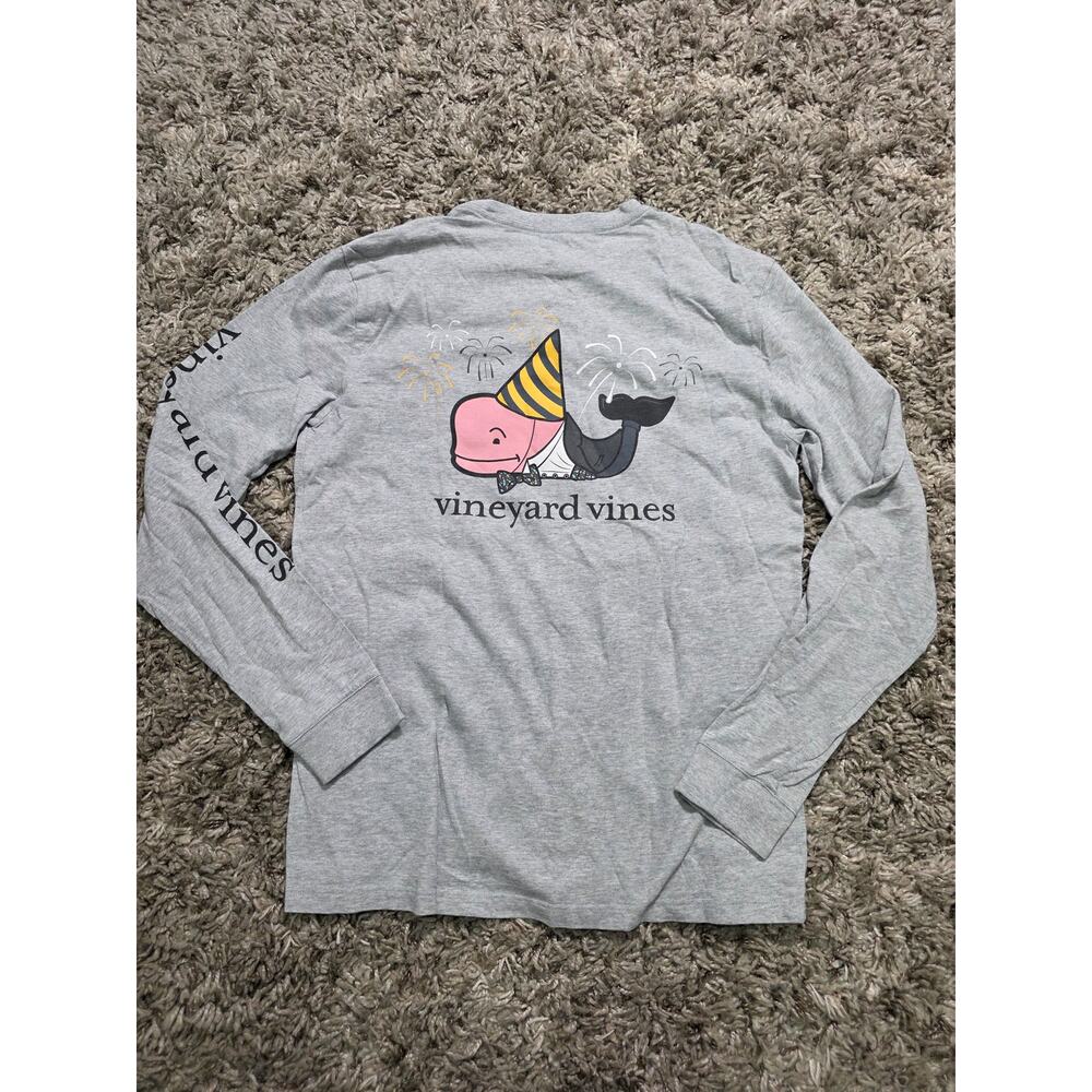 Vineyard Vines Mens Graphic Print Long Sleeve Pocket T-Shirt Gray Size Small - Picture 8 of 9